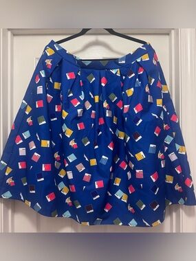 Unique Vintage x Pantone Classic Blue Color Chips Jayne Swing Skirt